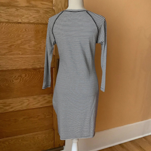 PHILOSOPHY Black/White Striped Sheath Dress Size M - Picture 4 of 11